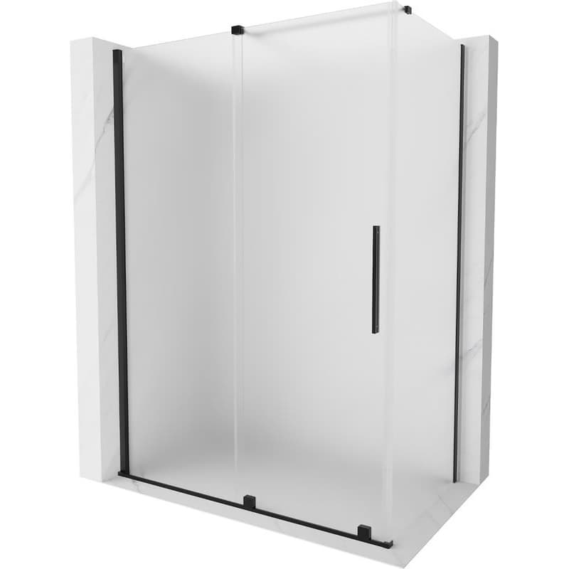 MEXEN/S - Velár sprchovací kút, posuvné dvere 150 x 75, dekor, čierna 871-150-075-31-70