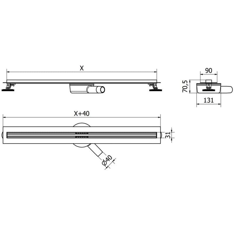 MEXEN - Flat 360 Slim žľab otočný 120 cm čierna 1741120 6