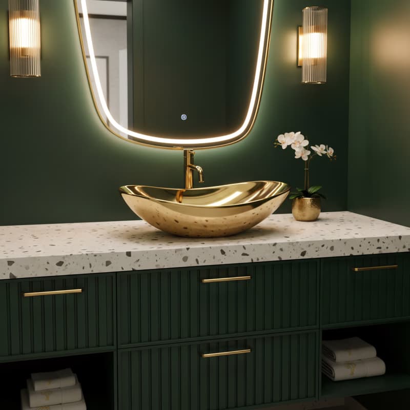 REA - Umývadlo na dosku Royal Gold REA-U4545 5