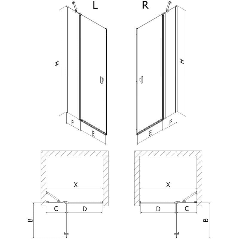 MEXEN - Mist sprchové dvere krídlové 105, transparent, zlatá 8A4-105-000-50-00 6