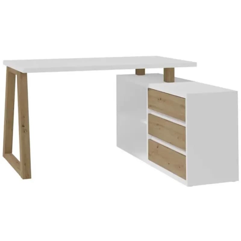 Set Iga II Písací stôl + Komoda biely/dub artisan