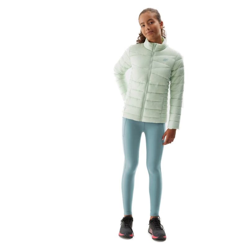 Dievčenská bunda 4F JUNIOR DOWN JACKET-JAW23TDJAF219-42S-LIGHT GREEN 5