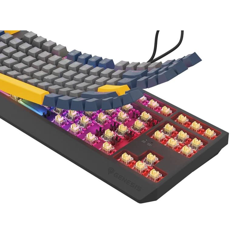 GENESIS herná klávesnica THOR 230/TKL/RGB/Outemu Panda/Drôtová USB/US layout/Naval Blue Negative 3