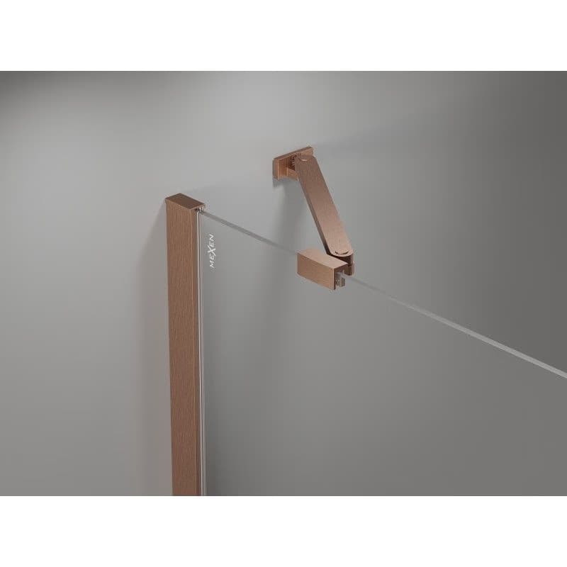 MEXEN - MIST dverná časť štvrťkruhová (2d2s) 100x100x200 cm 6mm meď kartáčovaná, číra 8A32-100-100-65-00 2