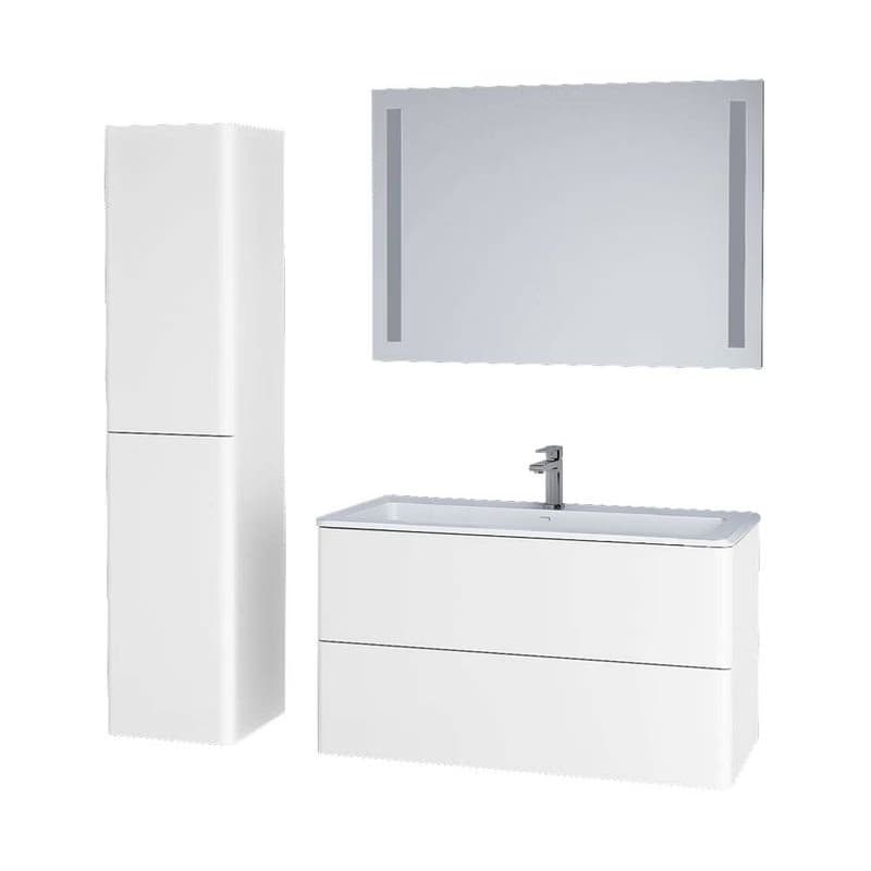 Mereo Siena, kúpeľňová skrinka 155 cm vysoká, L/P, biela lesk CN414LP 3