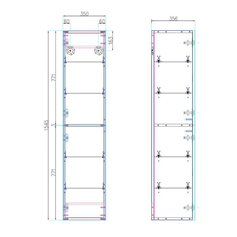 Mereo Siena, kúpeľňová skrinka 155 cm vysoká, L/P, biela lesk CN414LP 5