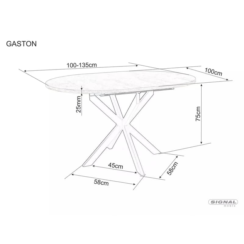 Signal Rozkladací jedálenský stôl GASTON | dub artisan 100 cm 5