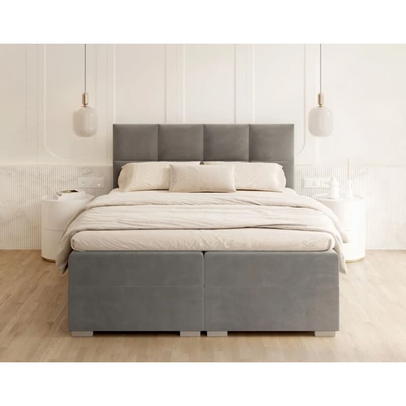 FDM Manželská posteľ PORTLAND Boxspring | sivá 180 x 200 cm 2