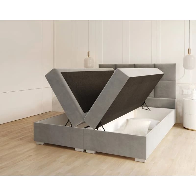 FDM Manželská posteľ PORTLAND Boxspring | sivá 180 x 200 cm 5