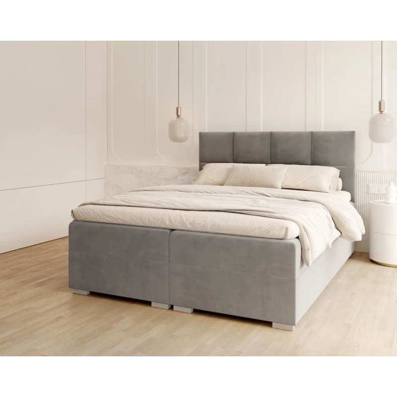 FDM Manželská posteľ PORTLAND Boxspring | sivá 180 x 200 cm 6