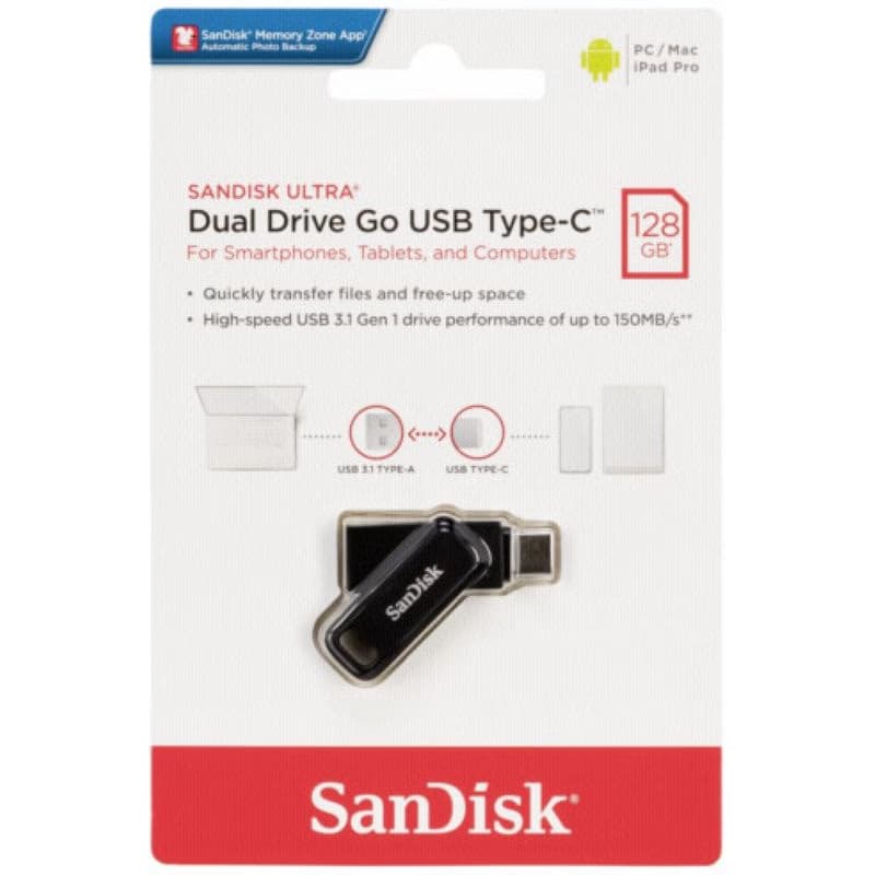SanDisk Flash Disk 128GB Ultra Dual Drive Go, USB-C 3.2, Čierna 6