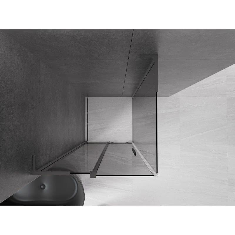 MEXEN/S - Velar L sprchovací kút, posuvné dvere 110 x 110, grafit, grafit metal 871-110-110-43-95 4