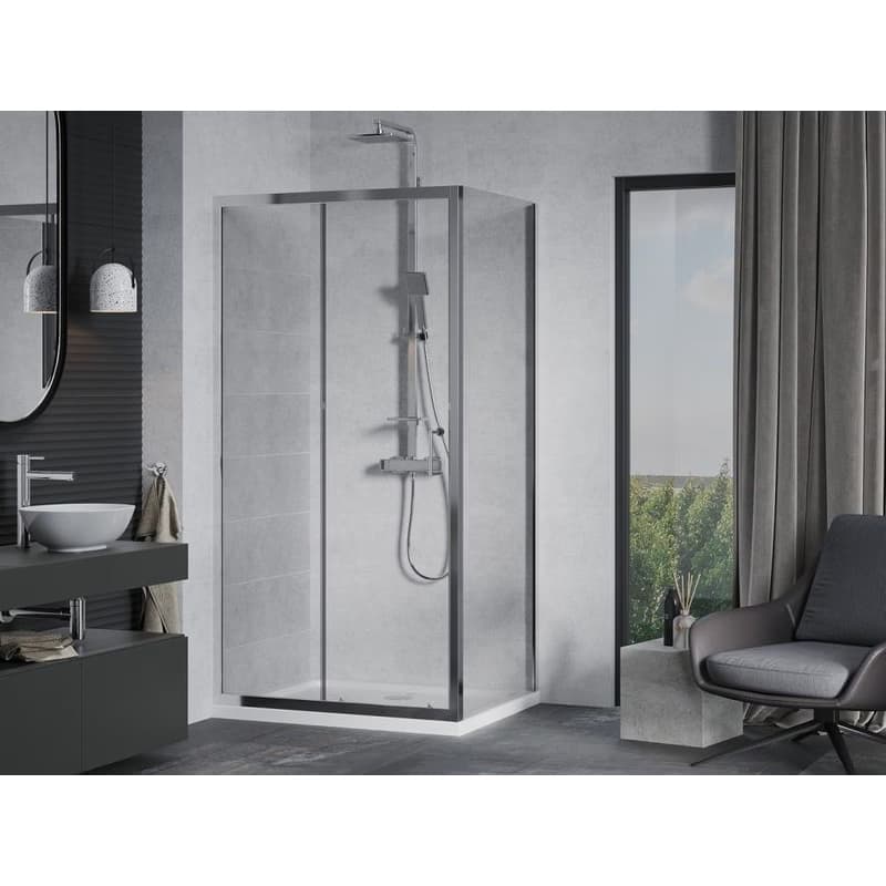MEXEN/S - Apia Sprchovací kút 130x80, transparent, chrom + vanička so sifónom 840-130-080-01-00-4010 2