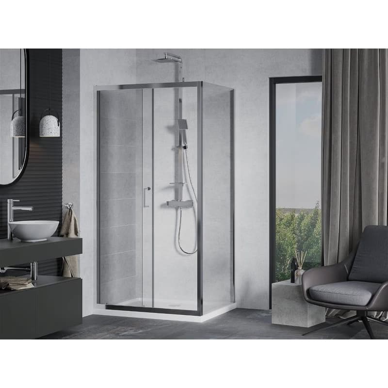 MEXEN/S - Apia Sprchovací kút 130x80, transparent, chrom + vanička so sifónom 840-130-080-01-00-4010 3