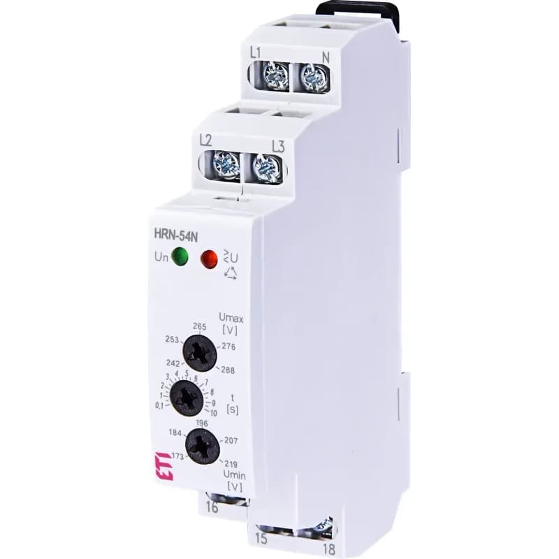 Monitorovacie relé pre nadpätie aj podpätie HRN-54N 230/3x400V AC 1CO (ETI)