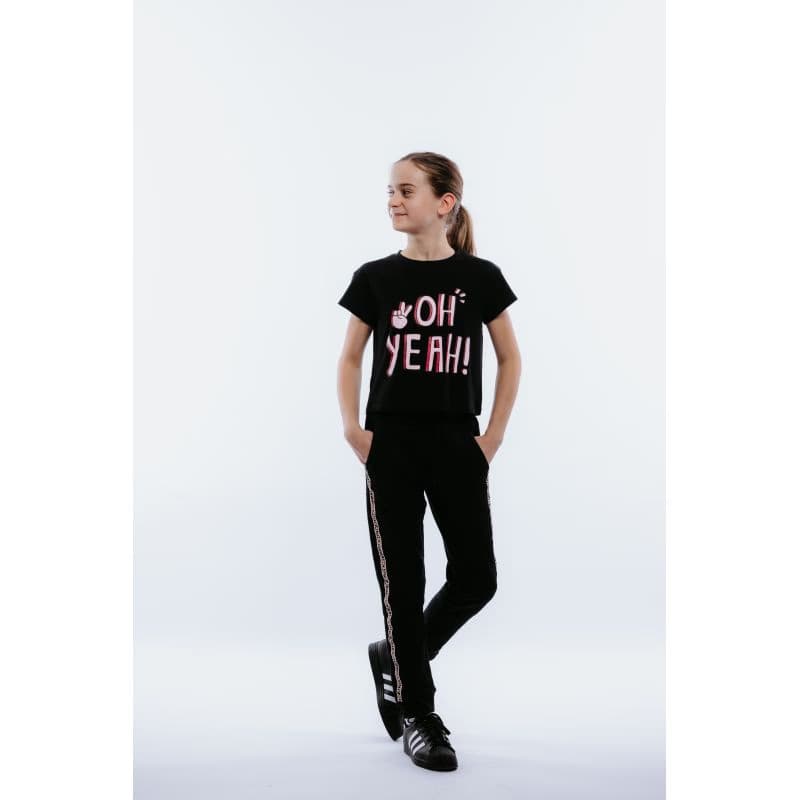 Dievčenské tričko s krátkym rukávom AUTHORITY KIDS T-COL G black 5
