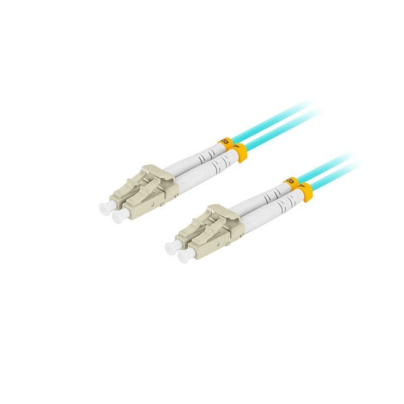 LANBERG optický patch cord MM LC/UPC-LC/UPC duplex 3m LSZH OM3 50/125 priemer 3mm, farba cyan