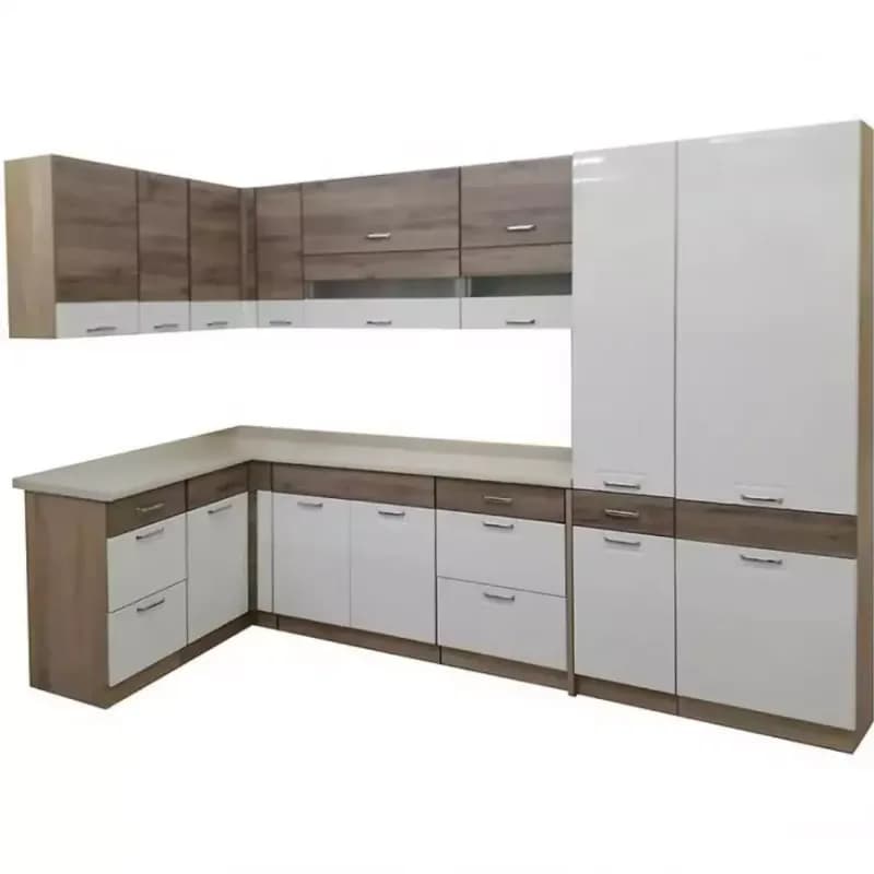 Kuchynská linka  Econo 160 x 290 cm dub sonoma/biela/san remo 1