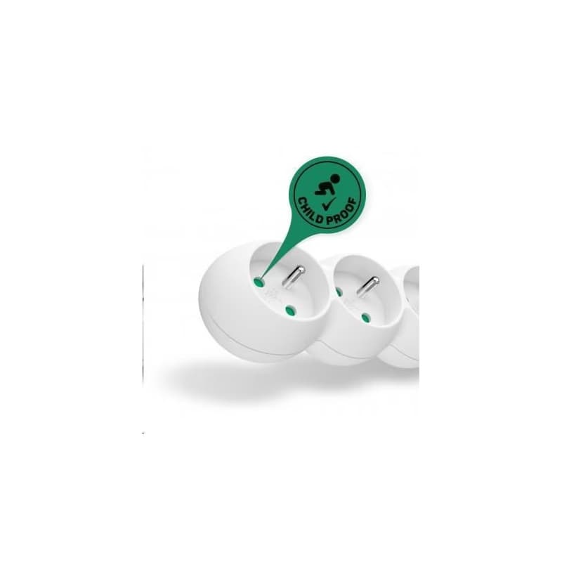 CONNECT IT predlžovací kábel 230V, 5 zásuviek, 2 m, bez vypínača (biely) 3