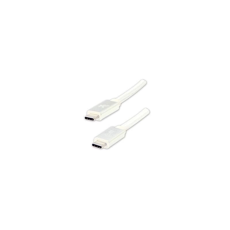 Logo USB kábel (3.2 gen 2), USB C samec - USB C samec, 1m, Power Delivery 100W, 10 Gb/s, 20V/5A, biely, box, nylonové opletenie, h 1