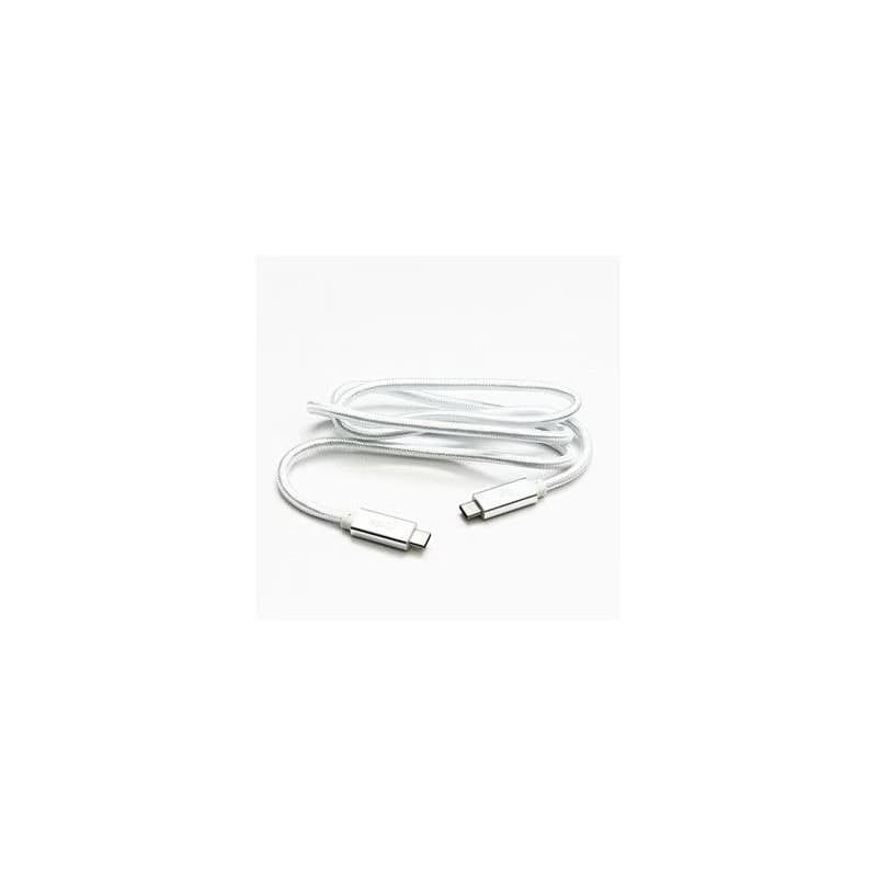 Logo USB kábel (3.2 gen 2), USB C samec - USB C samec, 1m, Power Delivery 100W, 10 Gb/s, 20V/5A, biely, box, nylonové opletenie, h 2