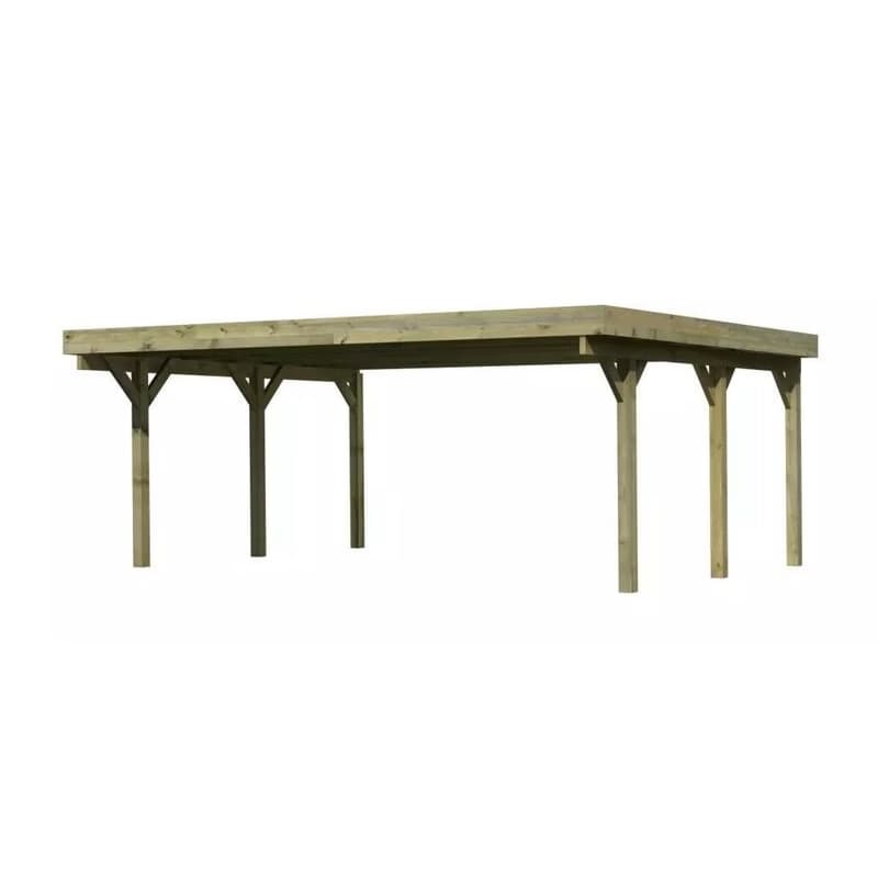 Drevený prístrešok / carport CLASSIC 1A s plechmi Lanitplast 4