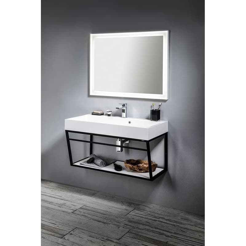 SAPHO - FLUT LED podsvietené zrkadlo 90x70cm, biela FT090 6