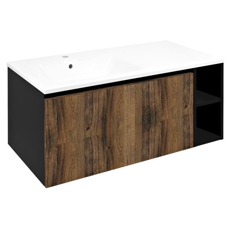 SAPHO - LOREA skrinka 100x46x51,5cm (80+20cm), ľavá, dub collingwood/čierna matná LE080-1935-L-03 1