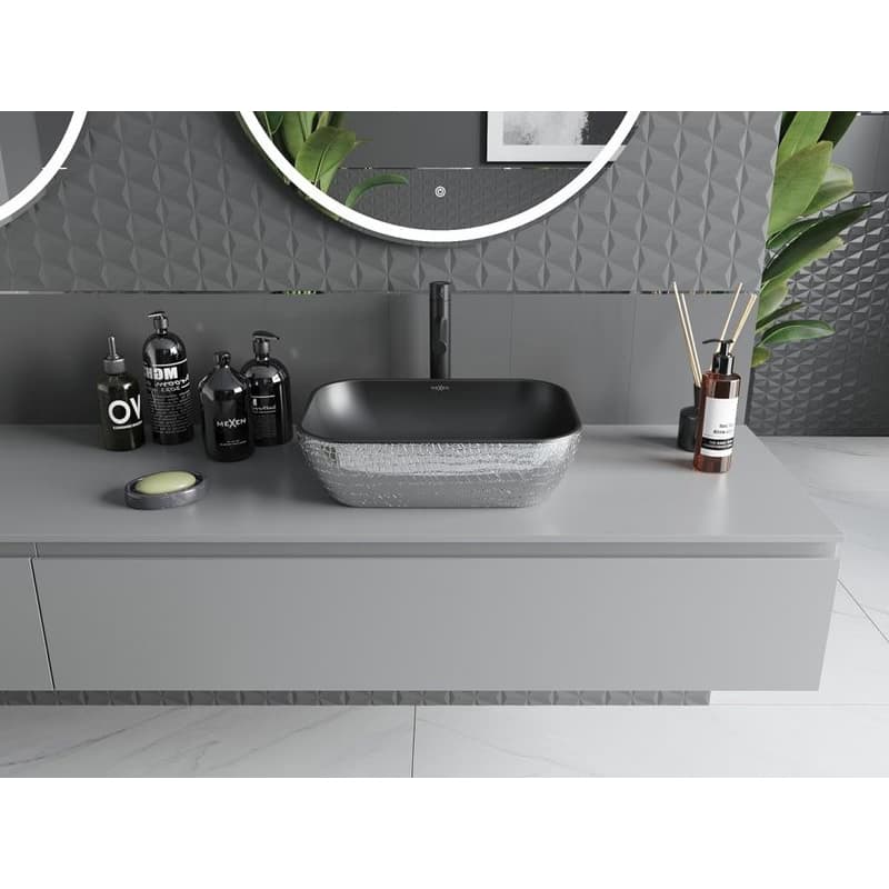 MEXEN - Rita umývadlo na dosku 45 x 32, čierna mat/strieborná vzor 21084572 3
