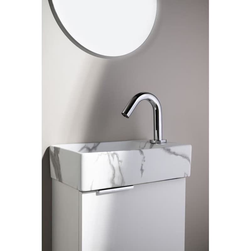 SAPHO - MARGITHA keramické umývadlo 38x22cm, otvor pro batériu vpravo, carrara MGT38217 4
