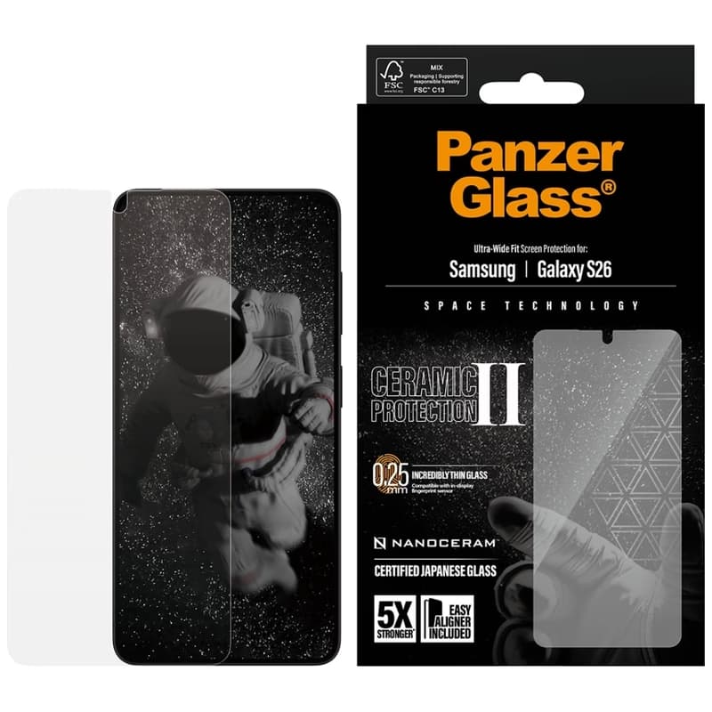 PanzerGlass ® Ceramic Screen Protector Samsung Galaxy S26 | Ultra-Wide Fit w. EasyAligner Číra ochranná fólia na displej 1 kusov 1