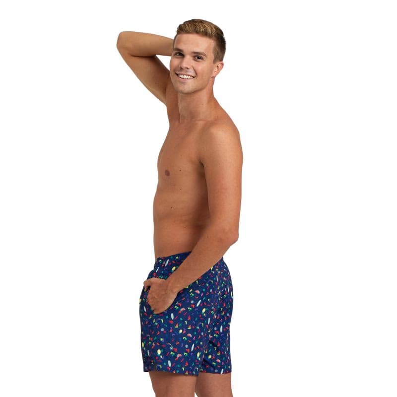 Pánske plavky ARENA MENS BEACH BOXER ALLOVER-750-navy multi 2