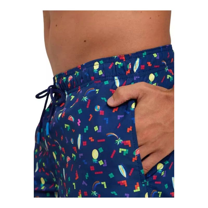 Pánske plavky ARENA MENS BEACH BOXER ALLOVER-750-navy multi 4