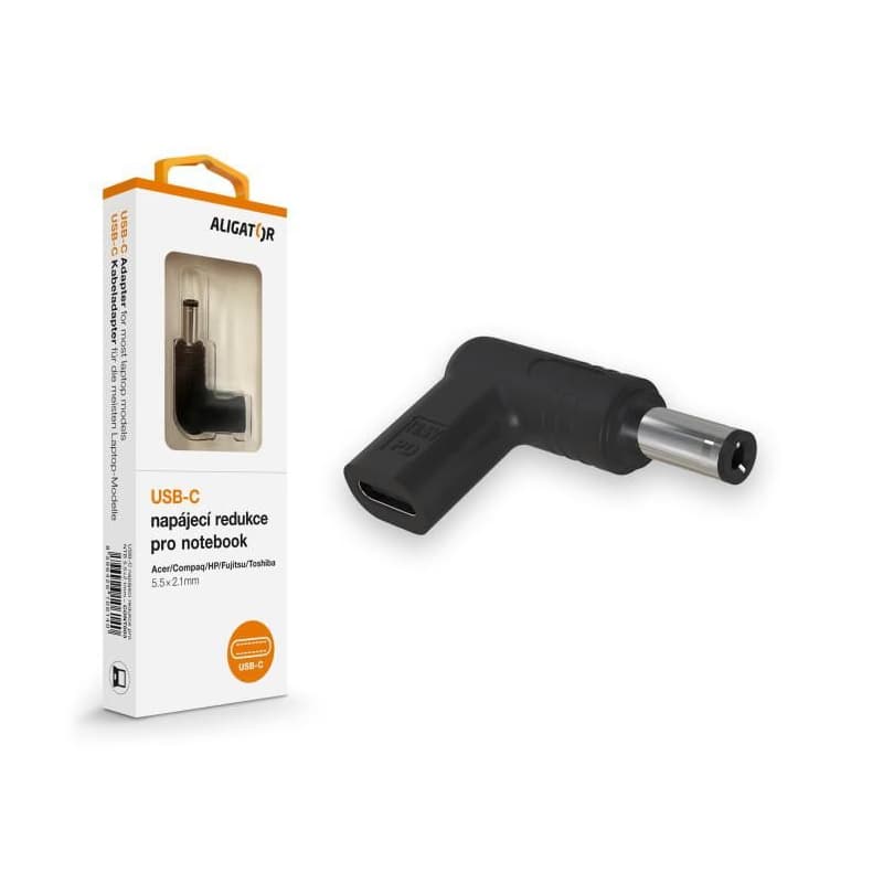 Aligator USB-C napájacia redukcia 5,5 x 2,1 mm pre notebooky Acer/Compaq/HP/Fujitsu/Toshiba 1