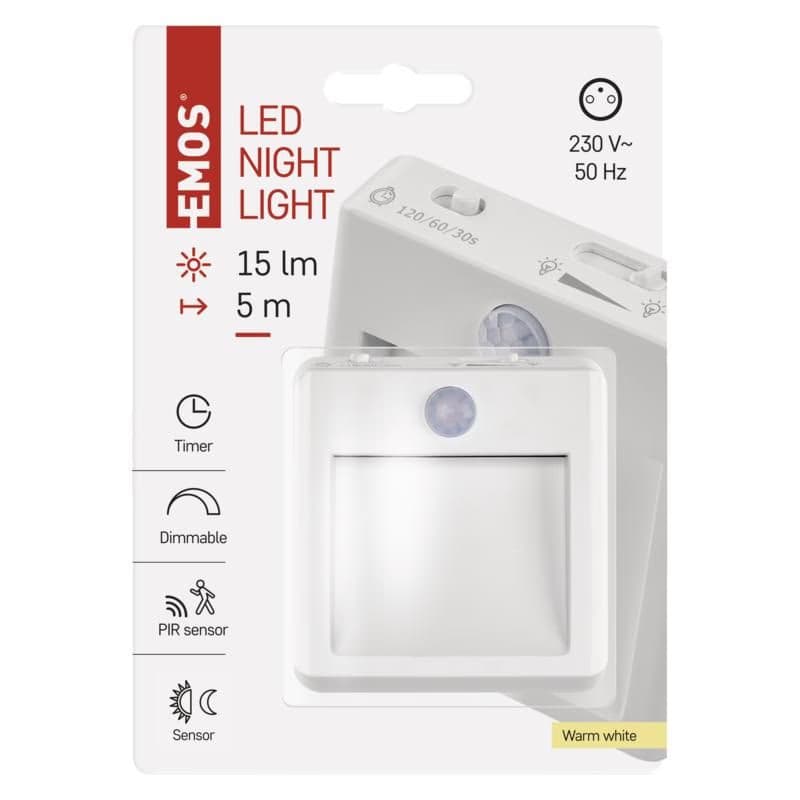 EMOS LED Nočné svetlo P3319, PIR + nočný senzor 3
