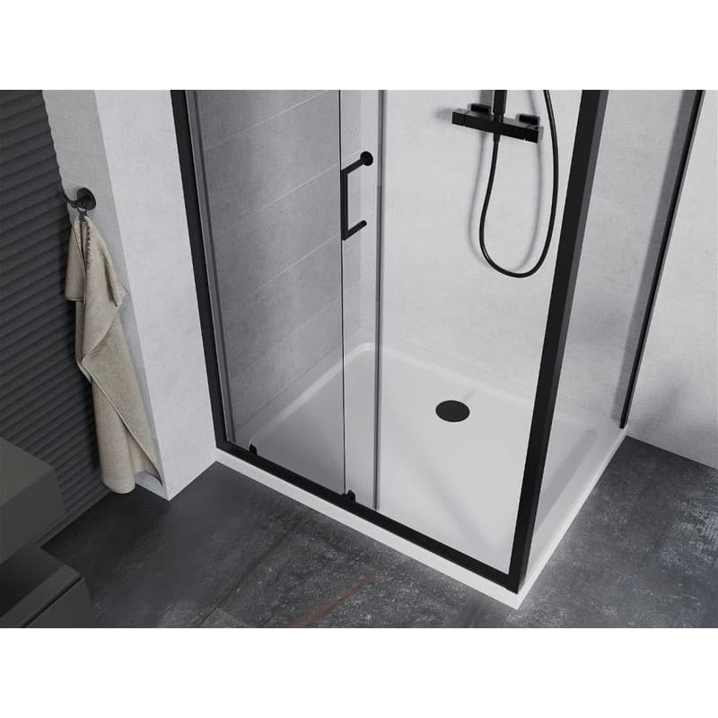 MEXEN/S - Apia Sprchovací kút 140x70, transparent, čierna + vanička so sifónom 840-140-070-70-00-4010B 5
