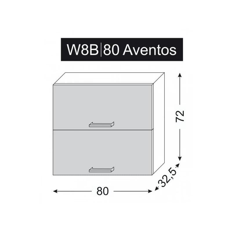 ArtExt Kuchynská skrinka horná, W8B/80 Aventos Amaro Farba korpusu: Biela 4