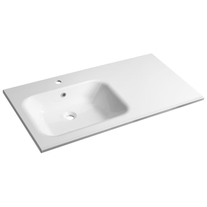 SAPHO - ARECA umývadlo 101x51,5cm, liaty mramor, ľavé, biela AC101L 1