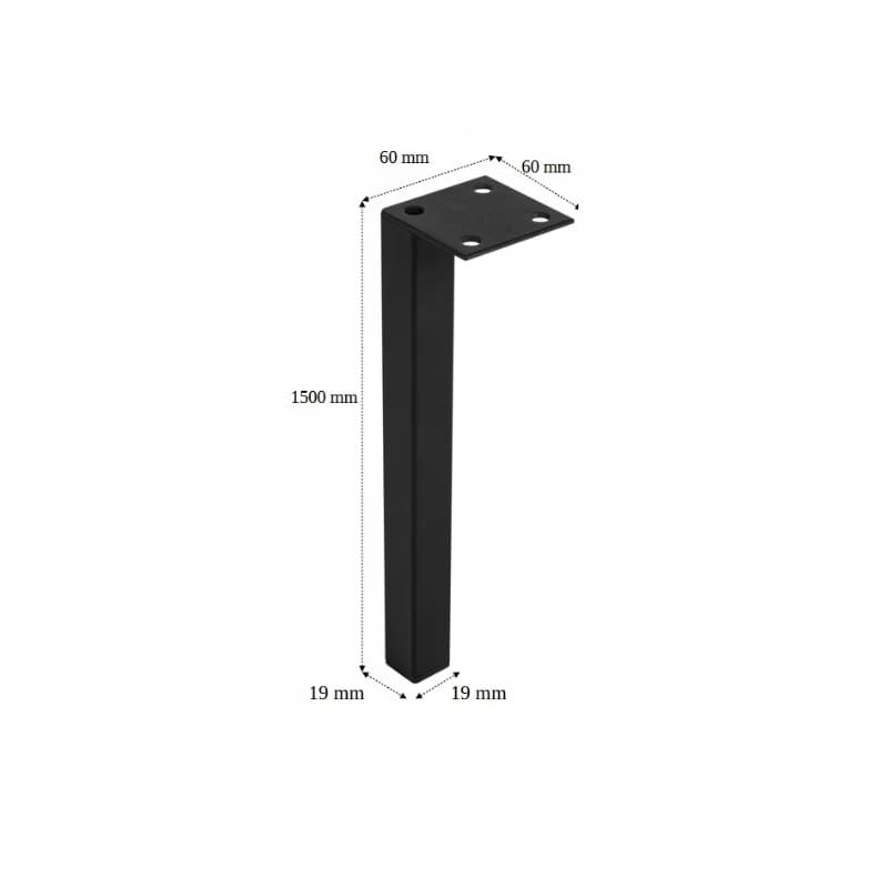 Elvisia Kovové nohy SIMPLE L-150 | čierna 4ks 5
