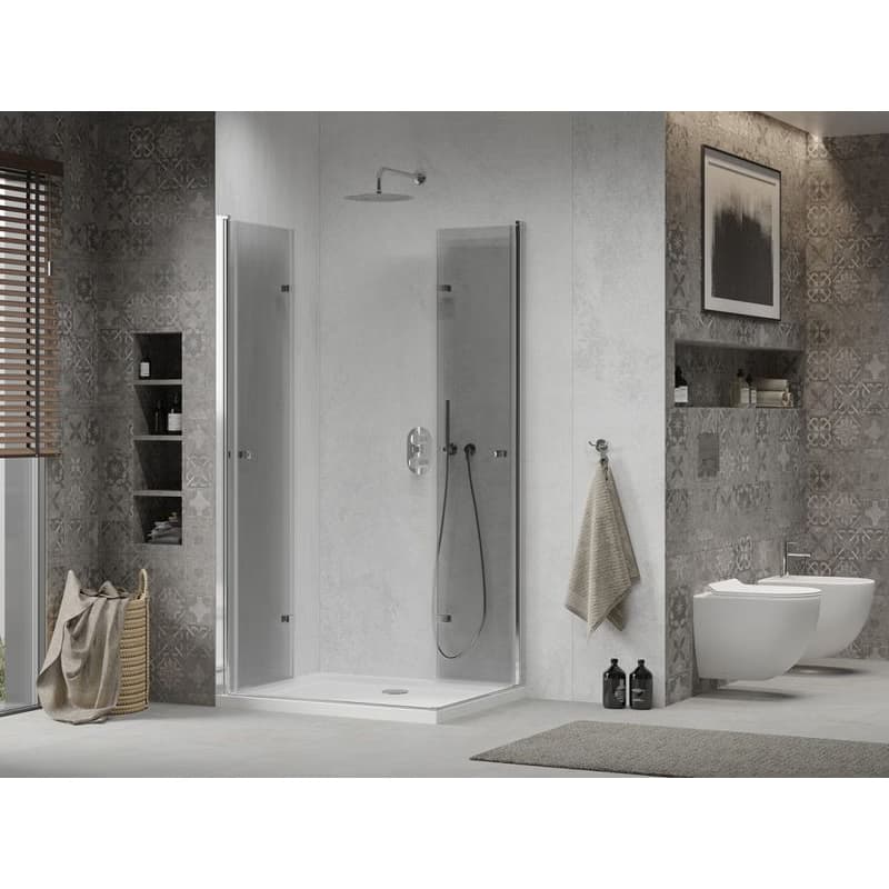 MEXEN/S - Lima Duo sprchovací kút 90x80, transparent, chróm + vanička so sifónom 856-090-080-01-02-4010 4