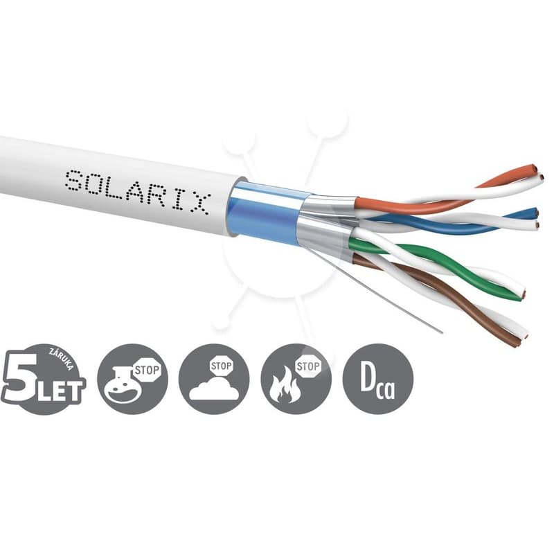 Inštalačný kábel Solarix CAT6A FFTP LSOH Dca-s2,d2,a1 500m/cievka SXKD-6A-FFTP-LSOH 1
