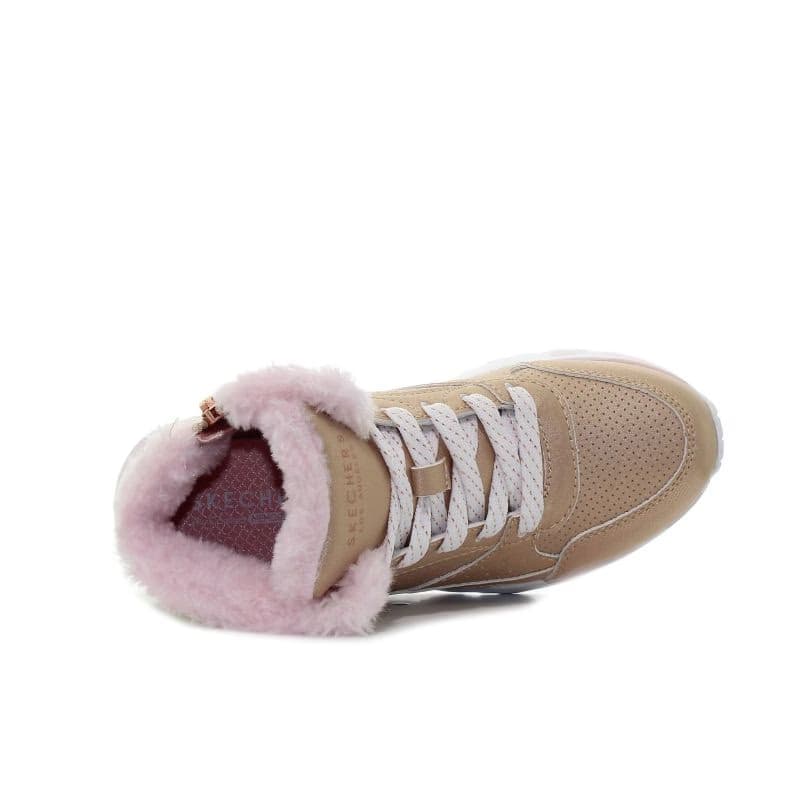 Dievčenské členkové zimné topánky SKECHERS Uno Lite Camo Daz gold pink 3