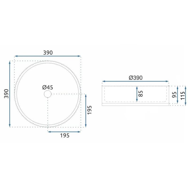 REA - Umývadlo na dosku Cristal Grey 39 nikl Ring REA-U8880 3