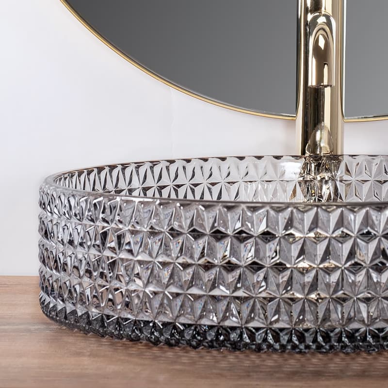 REA - Umývadlo na dosku Cristal Grey 39 nikl Ring REA-U8880 4