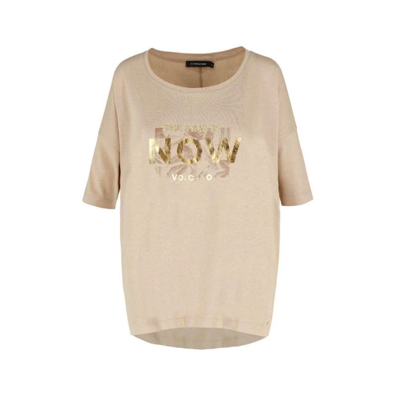 Dámske tričko s krátkym rukávom VOLCANO T-NOW-501-BEIGE 4