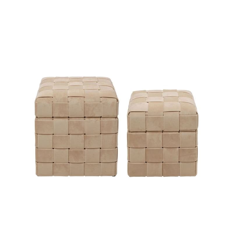 Weave Beige set 2 taburetiek s úložným priestorom