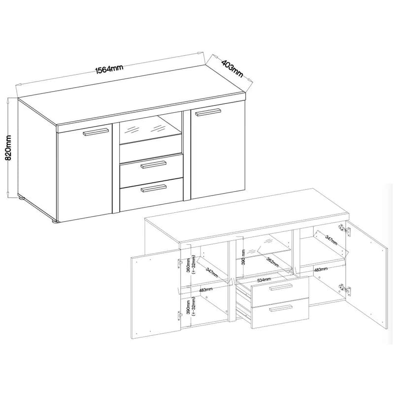 ArtLemp Komoda SUMBA 2F2S | biela 5