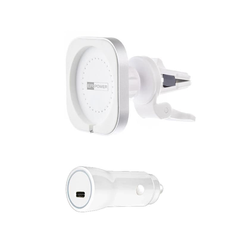 ER POWER CAR VENT MOUNT držiak pre MagSafe nabíjačku + 20W autonabíjačka - biela