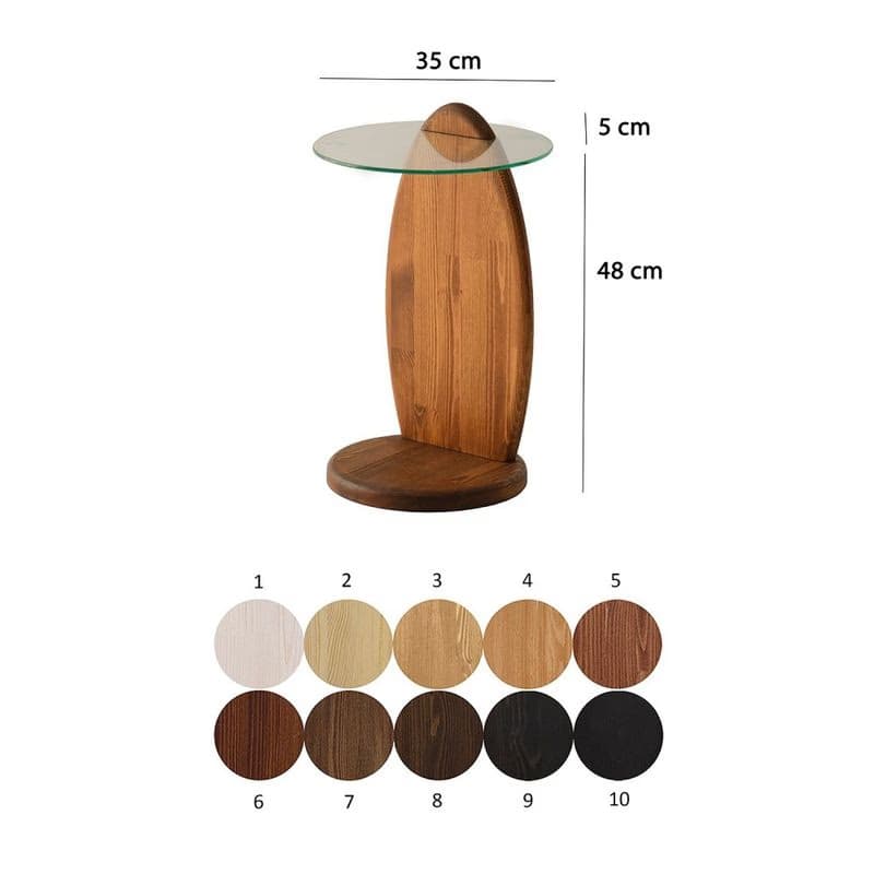 Príručný stolík / Odkladací stolík Surf - Chesnut, Transparent 3