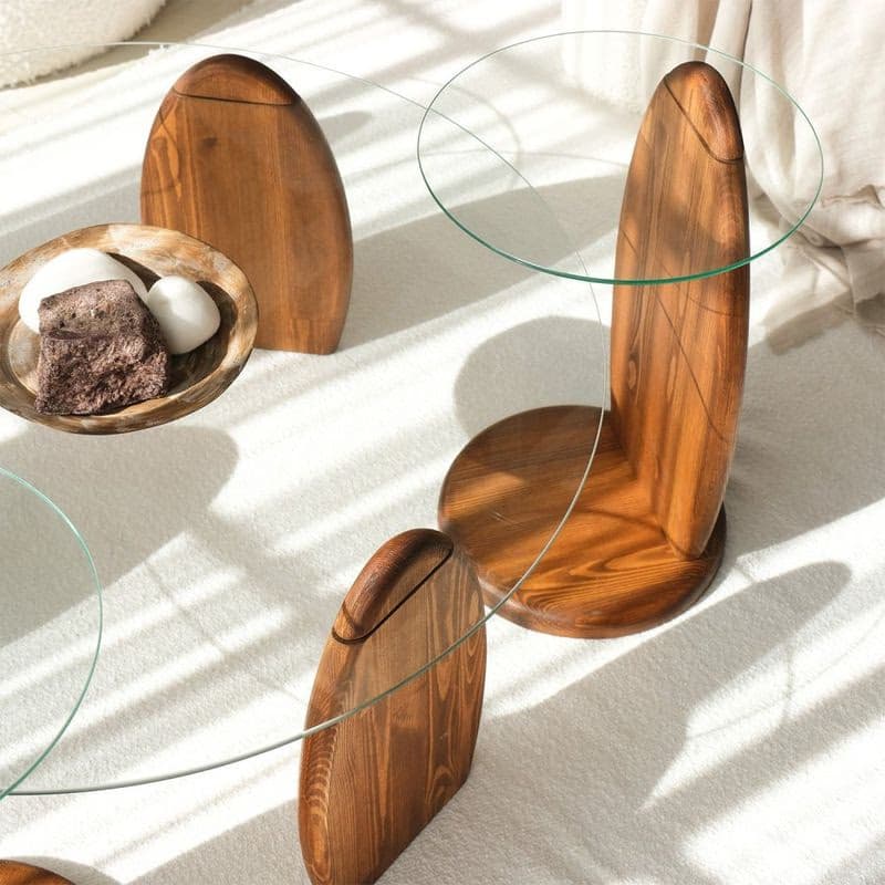 Príručný stolík / Odkladací stolík Surf - Chesnut, Transparent 5